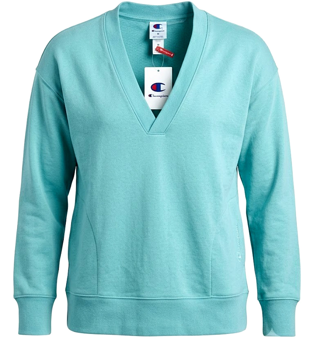 NWT Champion Women's V-Neck Loose Fit Sweatshirt - Teal - Size Medium